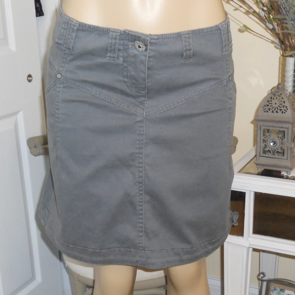 Miracle of Denim  27 Gray Skirt Drawstring Hem Stretchy Cotton